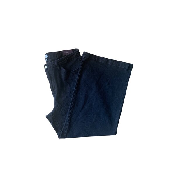 Ava & Viv Junior Teens Black High Rise Wide Leg Stretch Denim Jeans Plus Size 17 - Picture 12 of 12